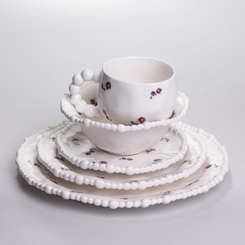 Столовый набор посуды тарелок и чашек 32 предмета на 6 персон Pearl фарфоровый YY78-4A