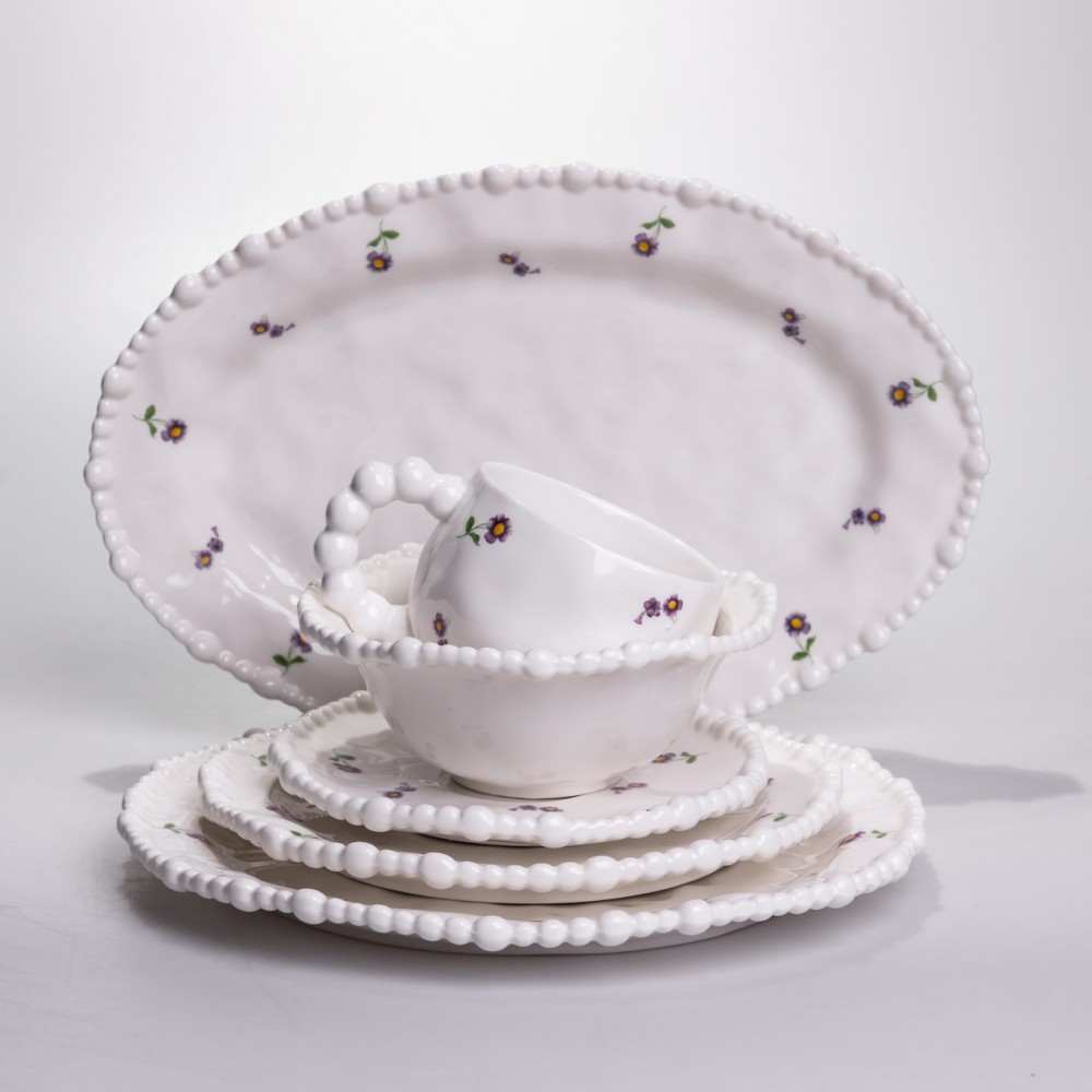 Столовый набор посуды тарелок и чашек 32 предмета на 6 персон Pearl фарфоровый YY78-4A