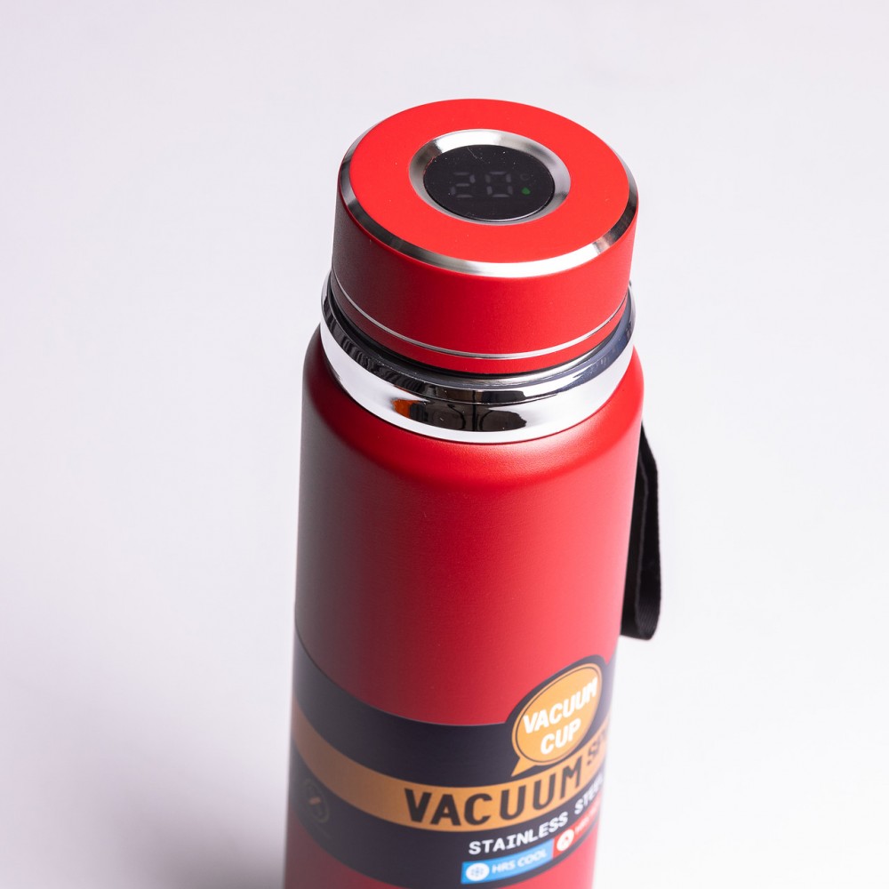 Термос Vacuum Sportsна с датчиком температуры 1 л красный