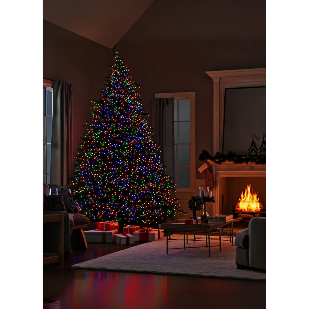 Новорічна гірлянда вулична 100 м 1000 LED з сонячною батареєю чорний провід Мультиколір SB1000L100MBML