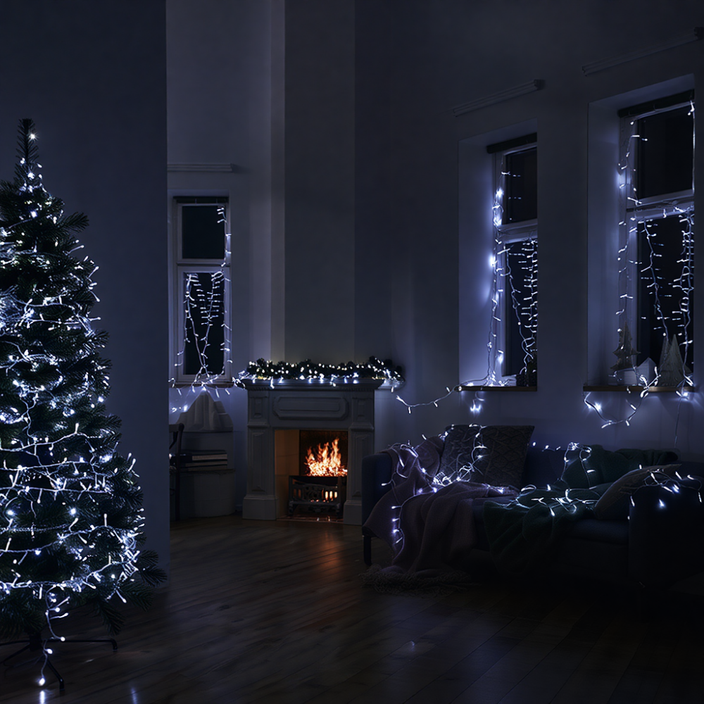 Гірлянда Різдвяна фея вулична 100 м 1000 LED білий провід Білий CF1000L100MWW