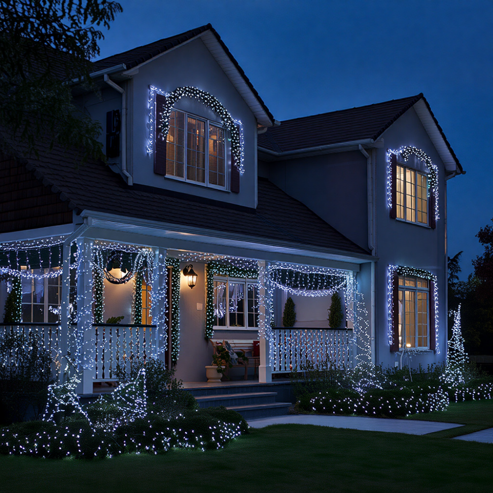 Гірлянда Різдвяна фея вулична 100 м 1000 LED білий провід Білий CF1000L100MWW