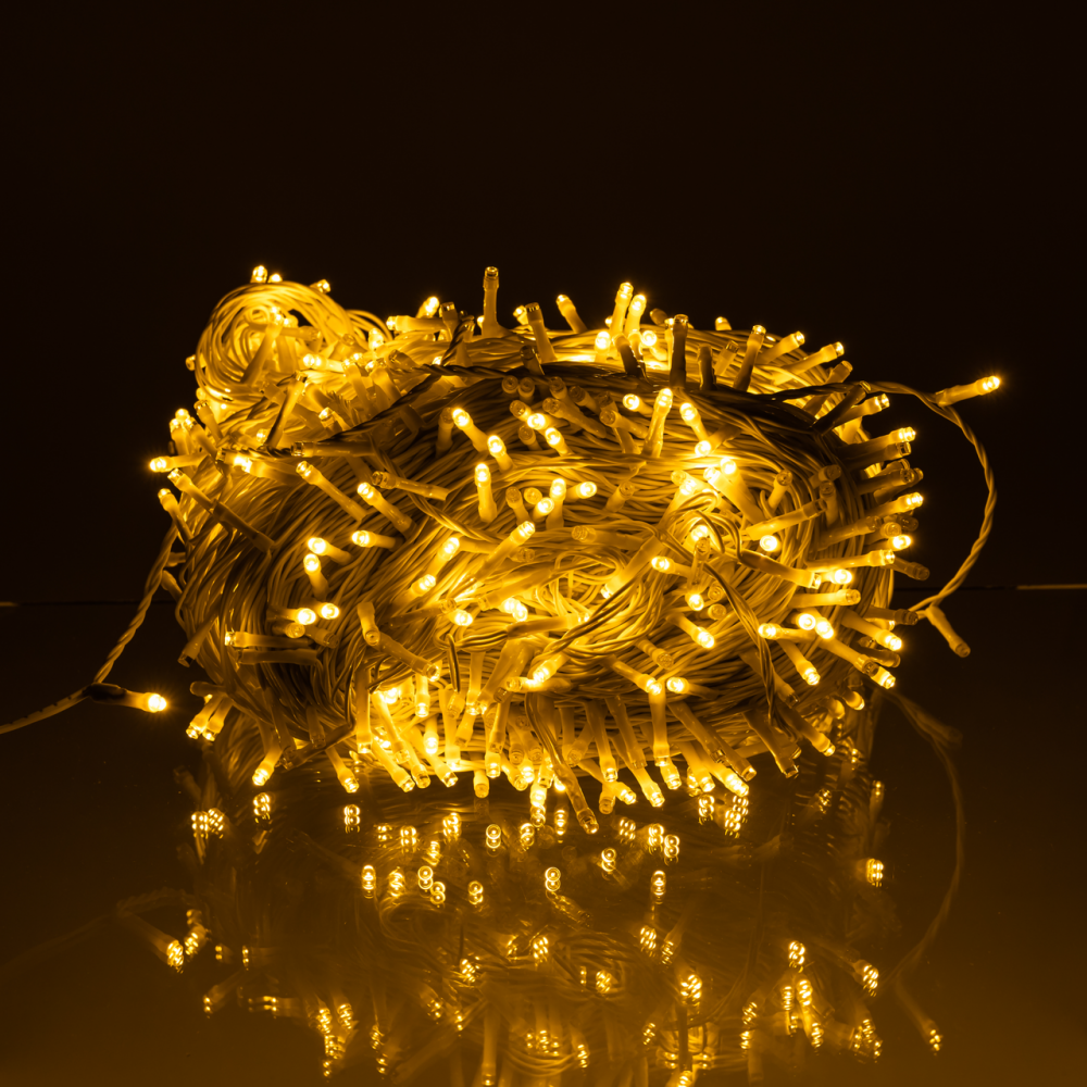 Гирлянда Рождественская фея уличная 100 м 1000 LED белый провод Желтый CF1000L100MWY
