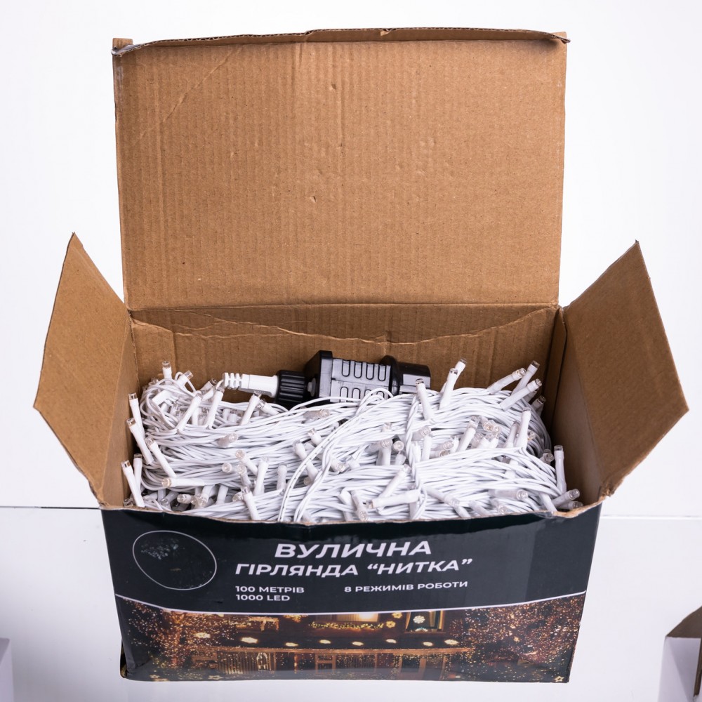 Гирлянда Рождественская фея уличная 100 м 1000 LED белый провод Синий CF1000L100MWBL