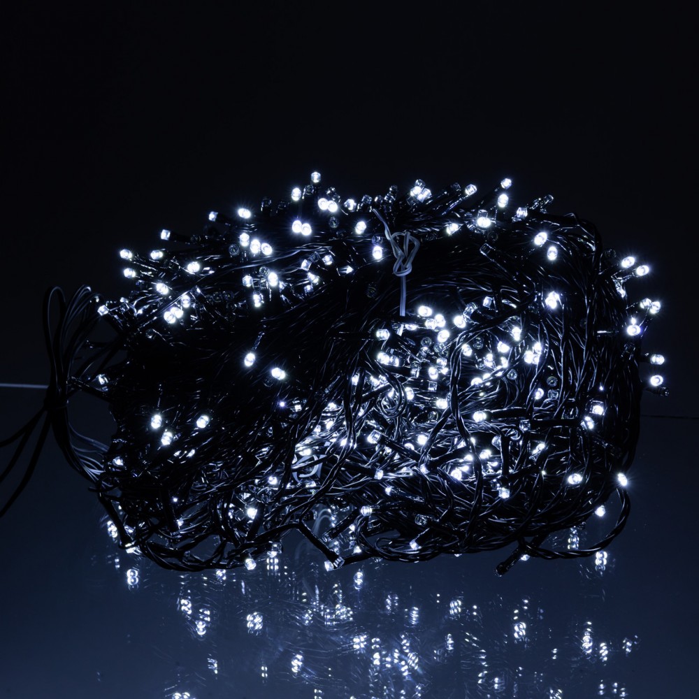 Гирлянда Рождественская фея уличная 100 (м) 1000 LED черный провод Белый CF1000L100MBW