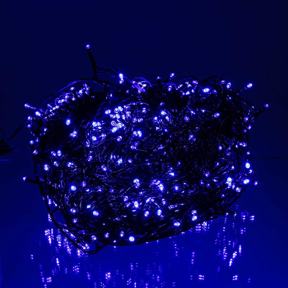 Гірлянда Різдвяна фея вулична 100 (м) 1000 LED чорний провід Синій CF1000L100MBBL