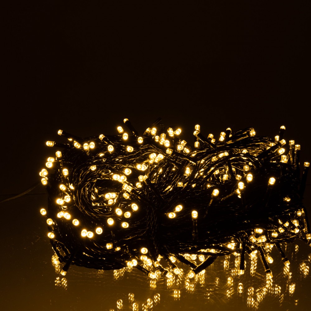 Гірлянда Різдвяна фея вулична 50 (м) 500 LED чорний провід Жовтий CF500L50MBY