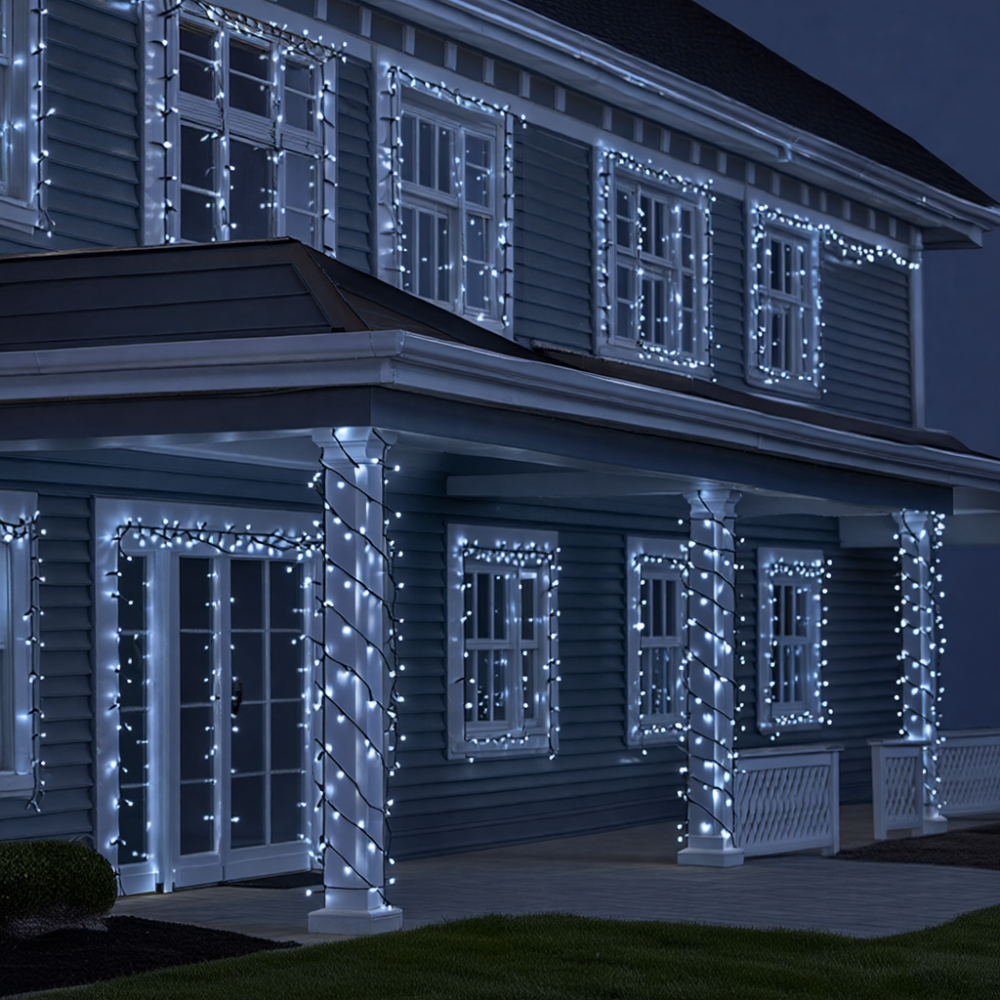 Гирлянда Рождественская фея уличная 50 (м) 500 LED черный провод Белый CF500L50MBW