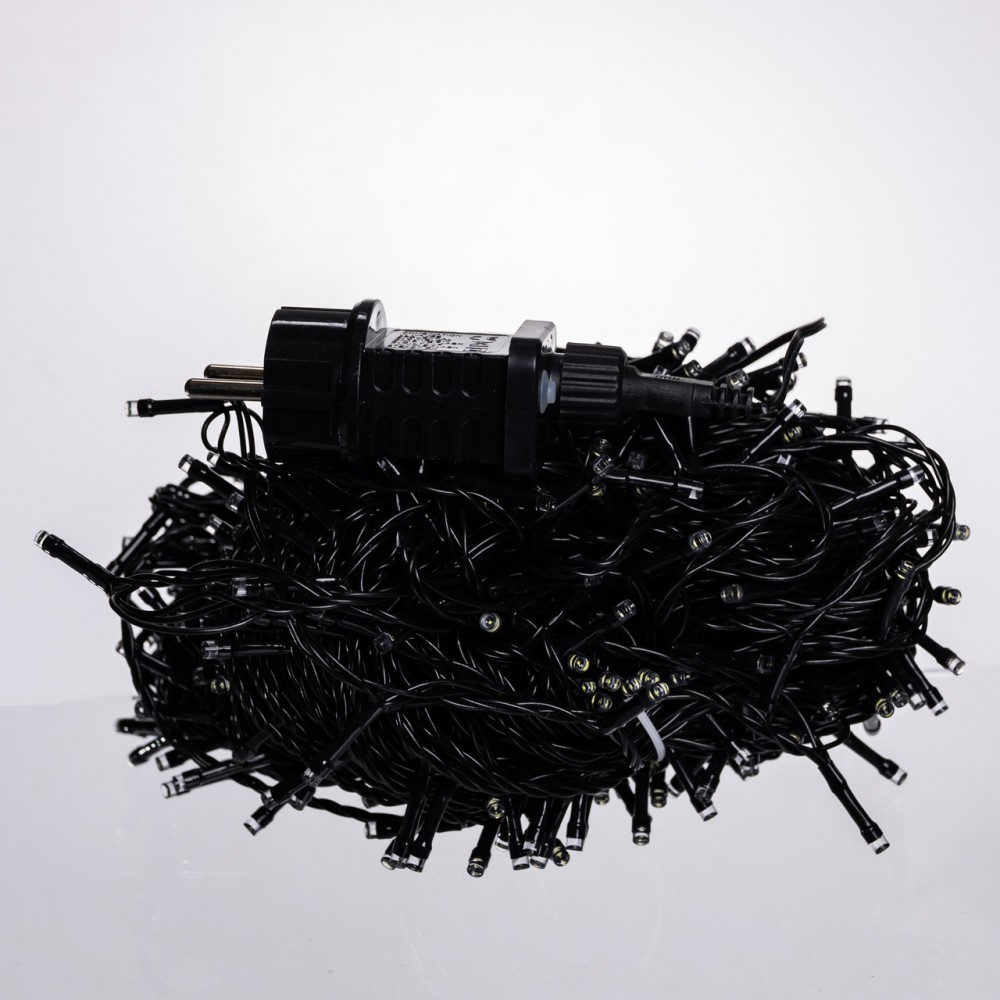 Гирлянда Рождественская фея уличная 50 (м) 500 LED черный провод Белый CF500L50MBW