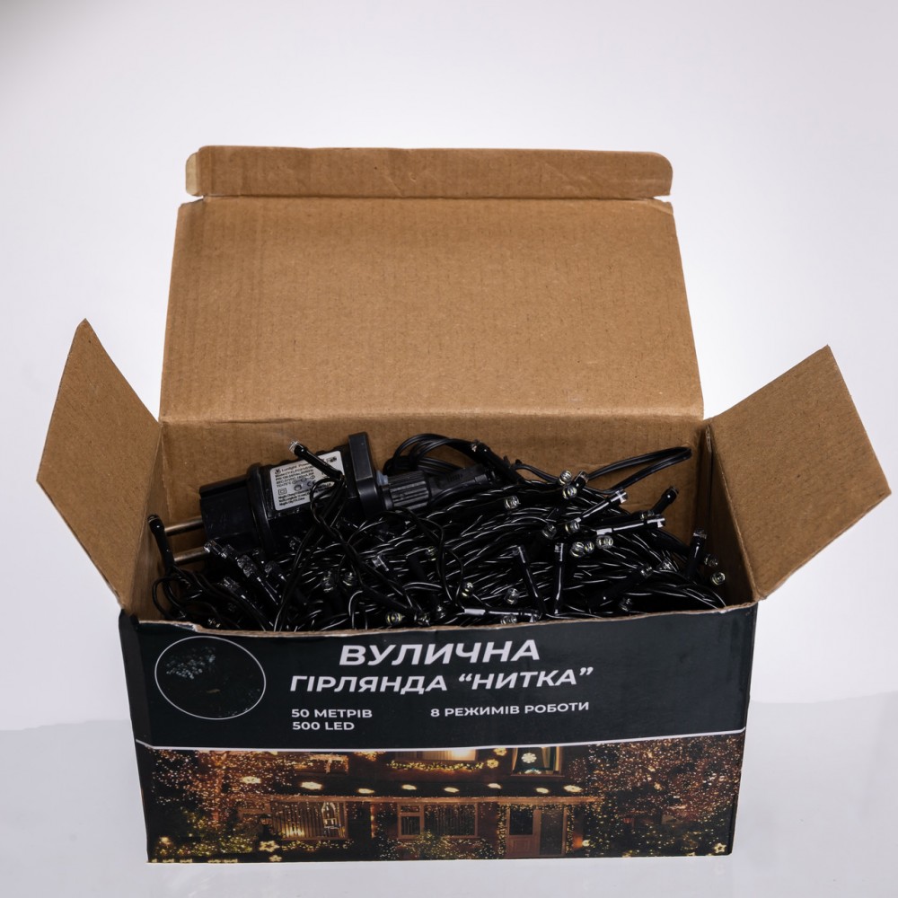 Гирлянда Рождественская фея уличная 50 (м) 500 LED черный провод Белый CF500L50MBW