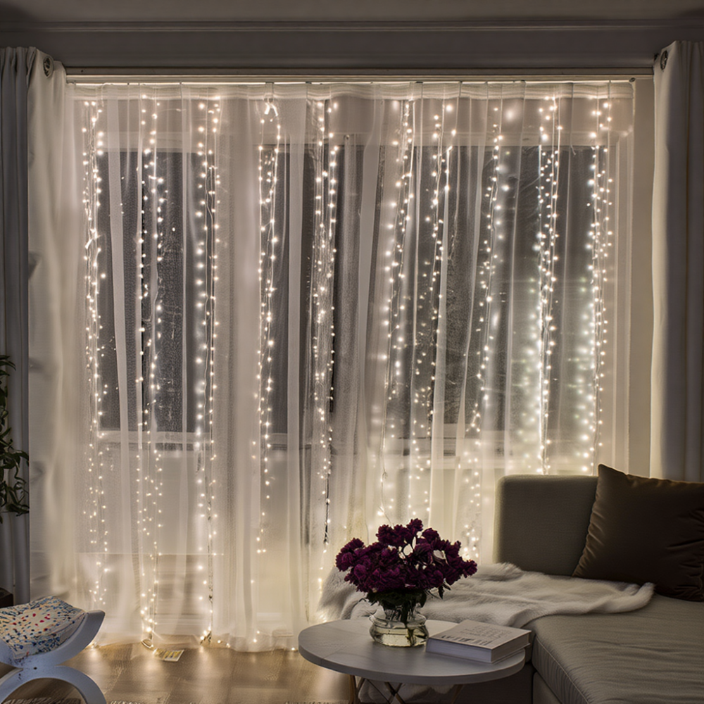 Новорічна гірлянда Хвойна лапа 3х2 м 400 LED  Біле світло D400LED2MW