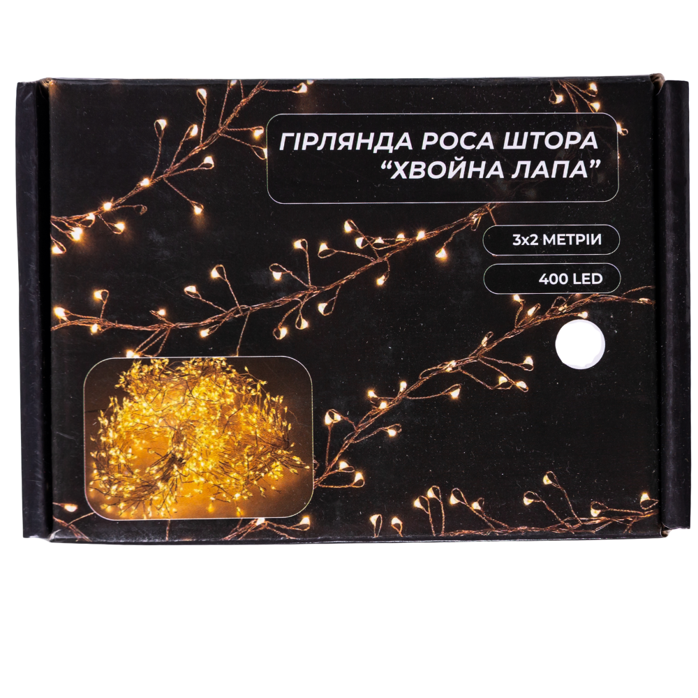 Новорічна гірлянда Хвойна лапа 3х2 м 400 LED  Біле світло D400LED2MW