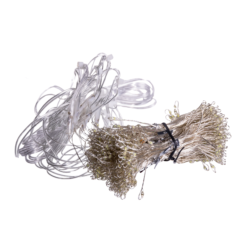 Новогодняя гирлянда комнатная штора роса Хвойная лапа 3х3 м 600 LED Белый свет D600LED3MW