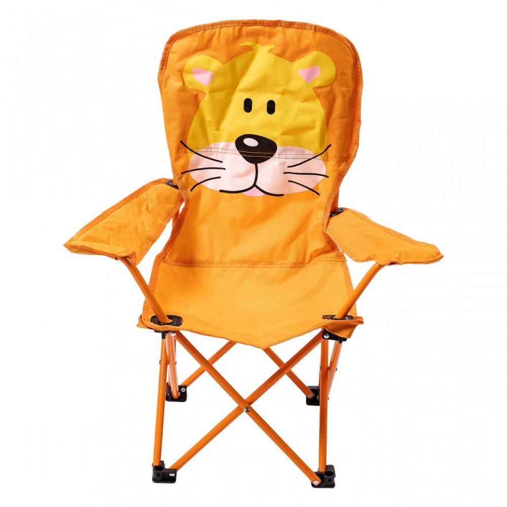 Кресло туристическое для ребенка 34х58х65 см с подстаканником Оранжевый SJ-0065O