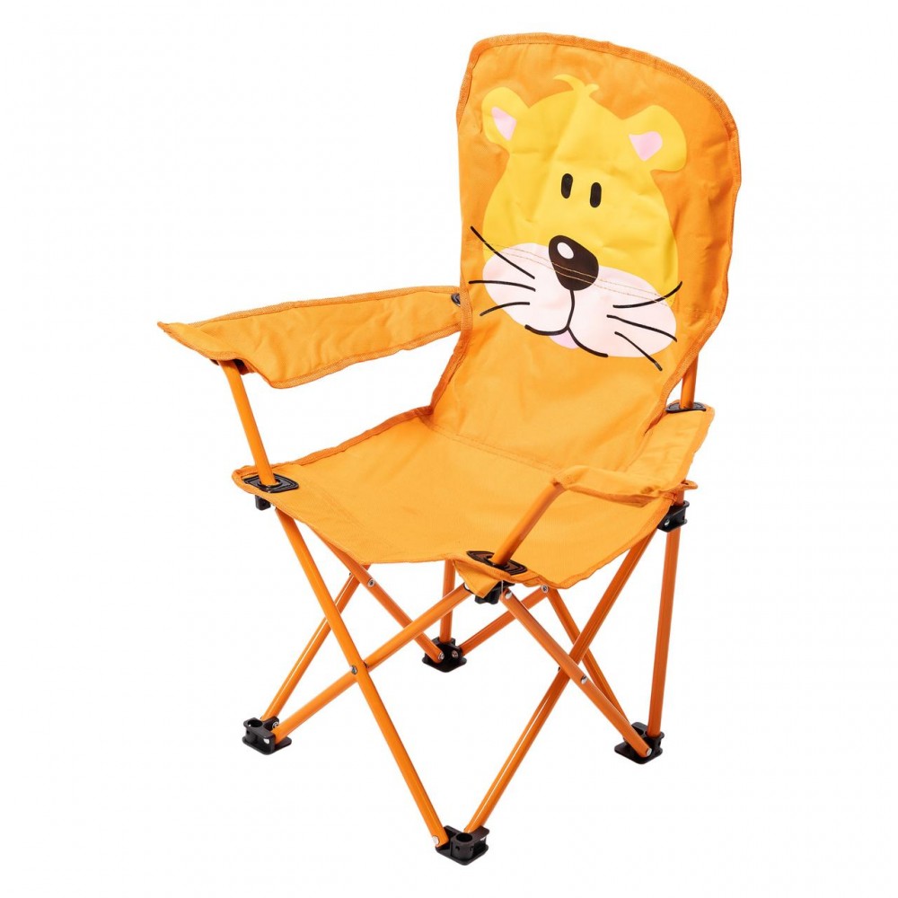 Кресло туристическое для ребенка 34х58х65 см с подстаканником Оранжевый SJ-0065O