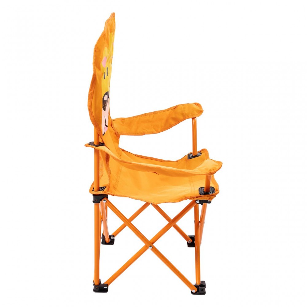 Кресло туристическое для ребенка 34х58х65 см с подстаканником Оранжевый SJ-0065O