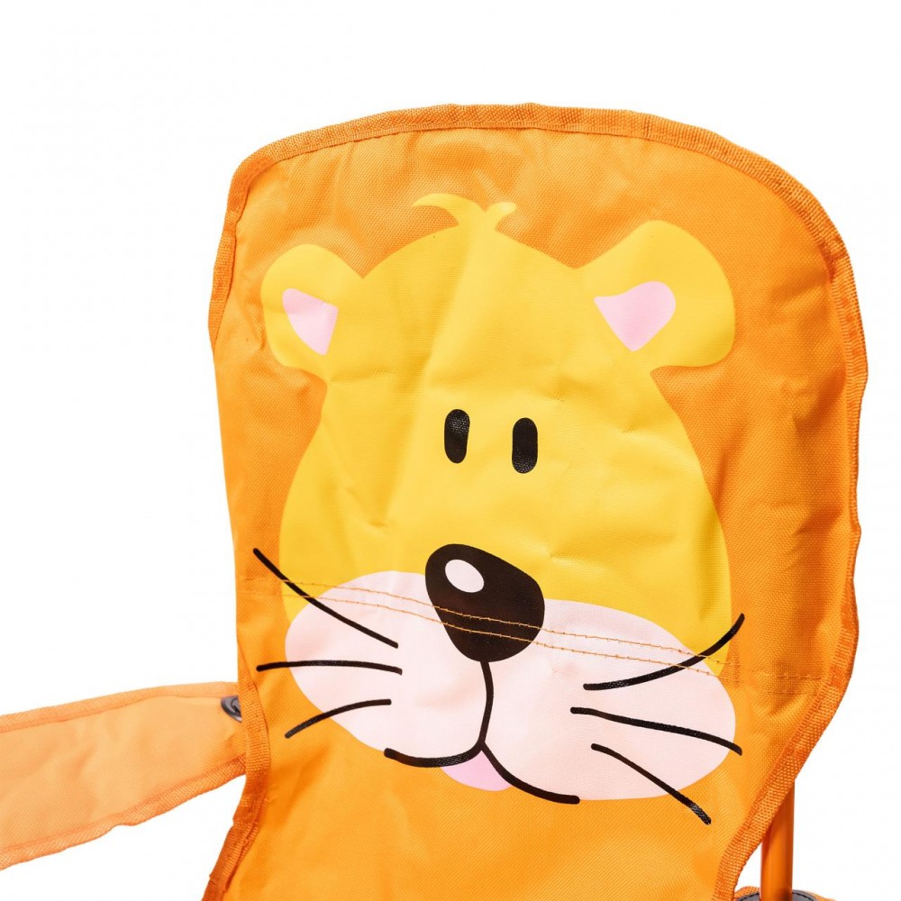 Кресло туристическое для ребенка 34х58х65 см с подстаканником Оранжевый SJ-0065O