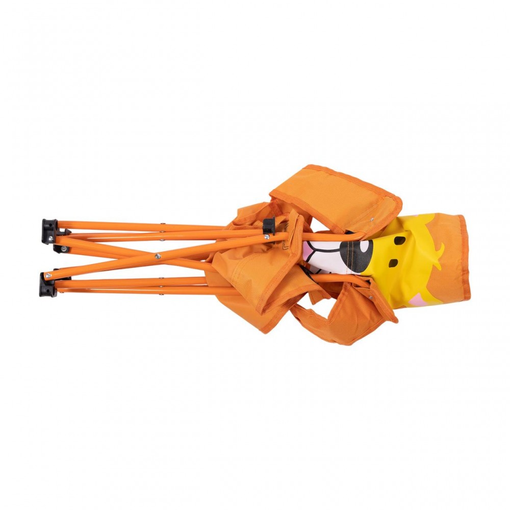 Кресло туристическое для ребенка 34х58х65 см с подстаканником Оранжевый SJ-0065O