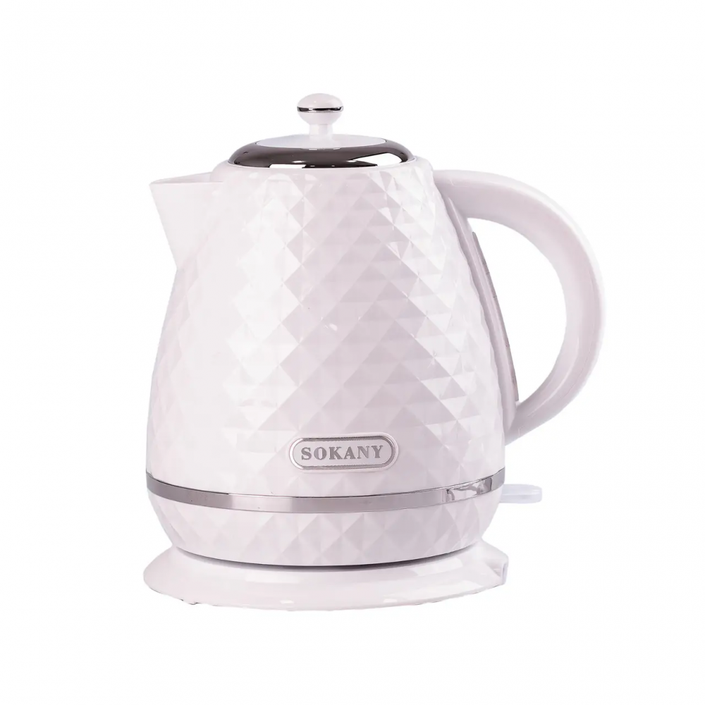 Электрочайник Sokany 1.7 л дисковый с автоотключением 2200 Вт Белый SK-1032W