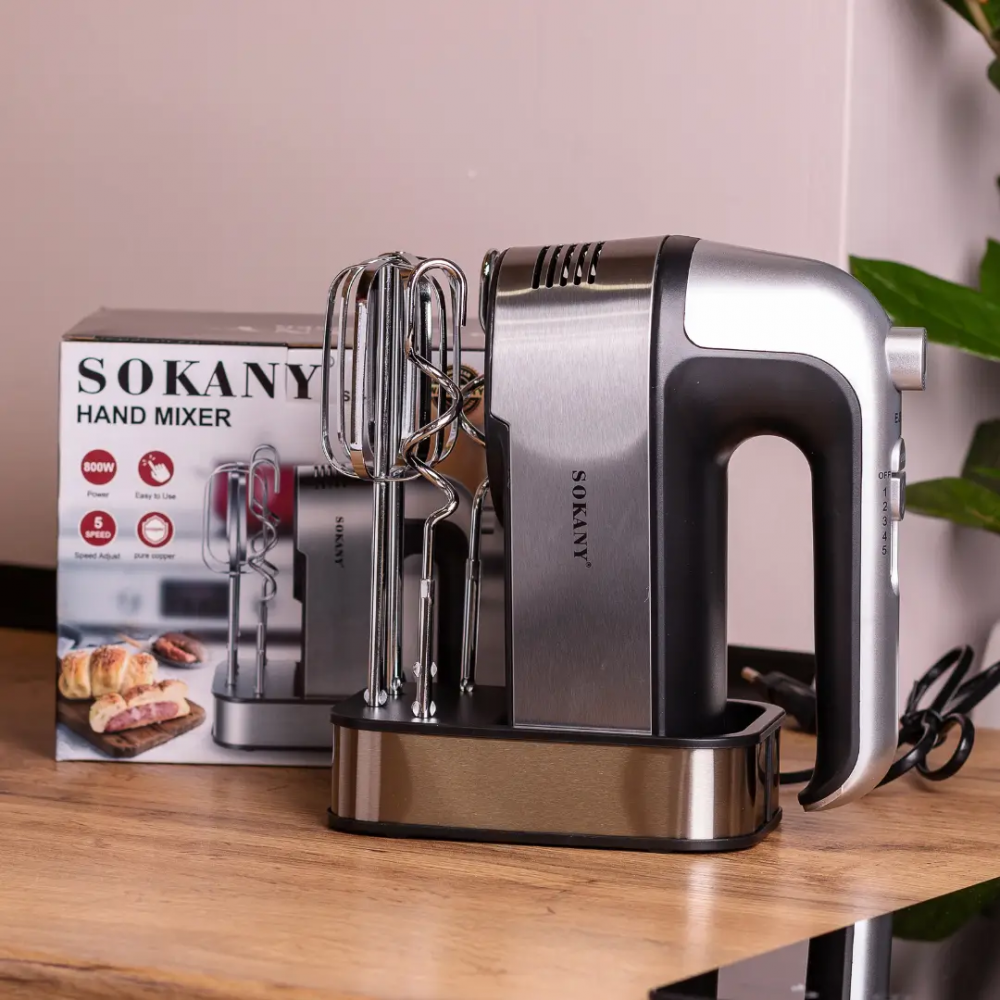 Миксер ручной Sokany 350 Вт 5 скоростей 2 насадки SK-6627