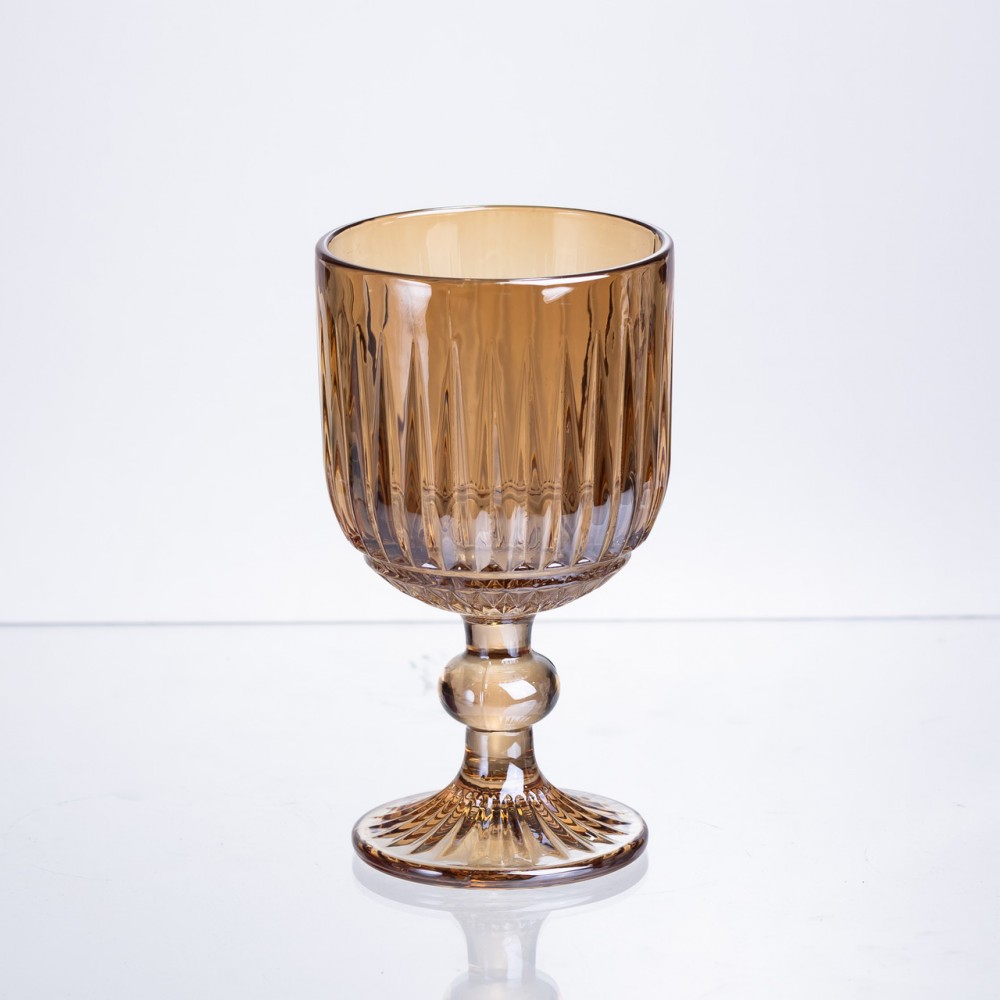 Набор бокалов для вина 6 штук по 220 мл из толстого стекла янтарный HP-19-246