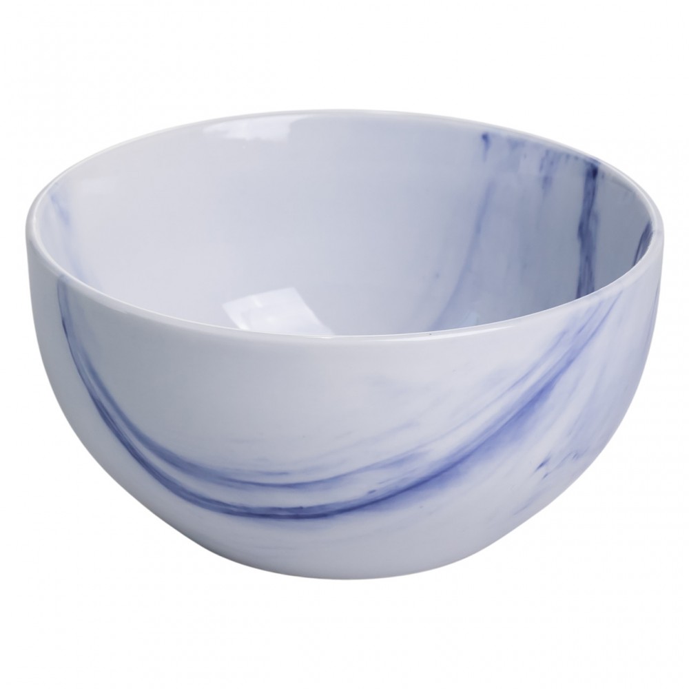 Столовий набір посуду тарілок і чашок 16 предметів на 4 особи Marble Clara порцеляновий Синій MD-16-3B