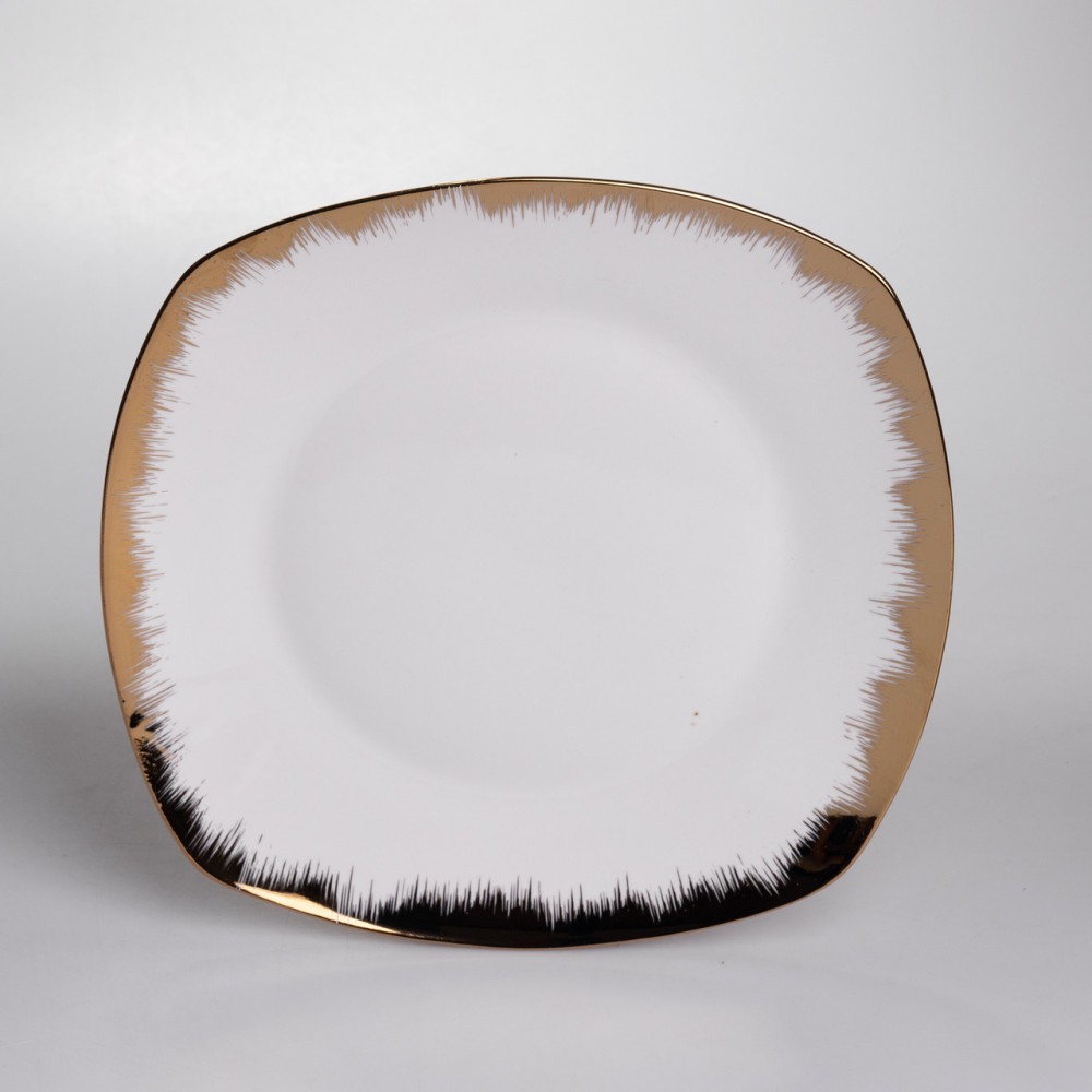 Столовый набор посуды тарелок и чашек 24 предмета на 6 персон "Геометрия" фарфоровый SD-24-1