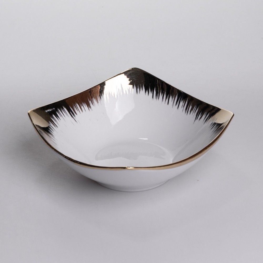 Столовый набор посуды тарелок и чашек 24 предмета на 6 персон "Геометрия" фарфоровый SD-24-1