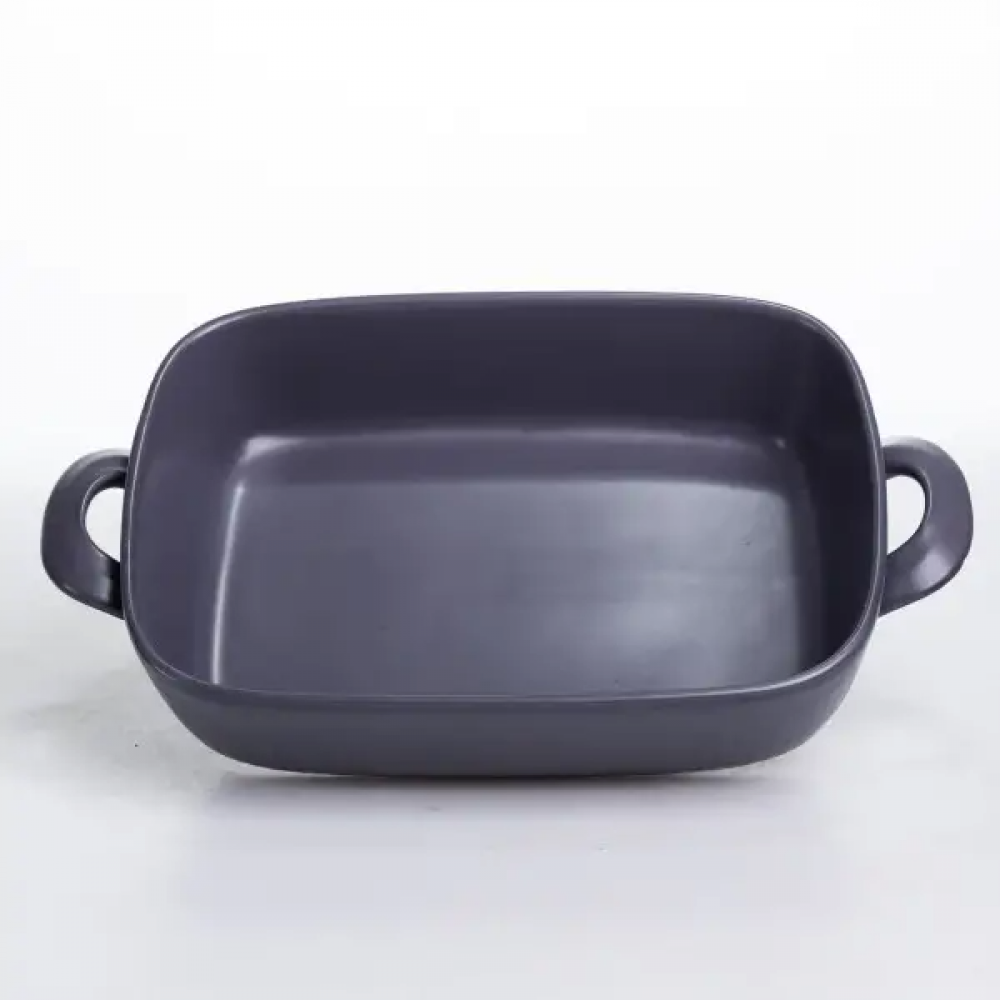 Форма для выпечки фарфоровая с ручками прямоугольная 23х17х5 см черный KS-644