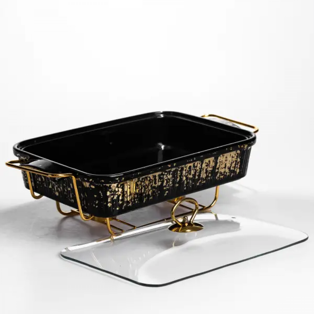 Мармитница прямоугольная 2 л на подставке с подогревом 40х22.5х15.5 см ML-874-15