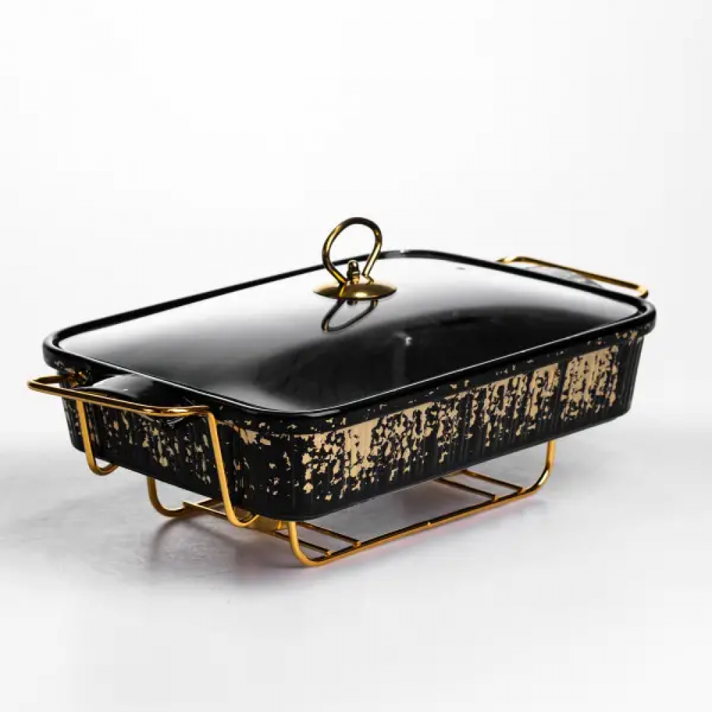 Мармитница прямоугольная 2 л на подставке с подогревом 40х22.5х15.5 см ML-874-15