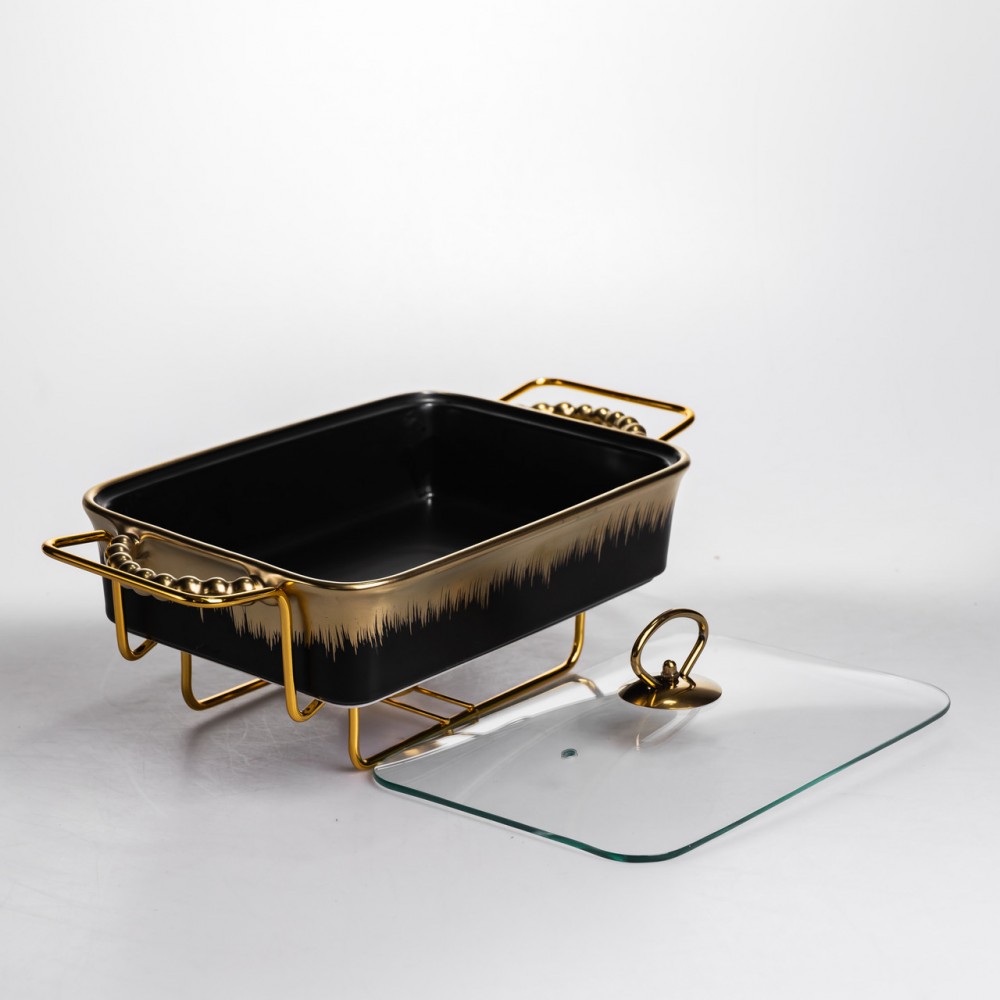 Мармит настольный прямоугольный с подогревом фарфоровый 35.5х19х15.5 см ML1106-13