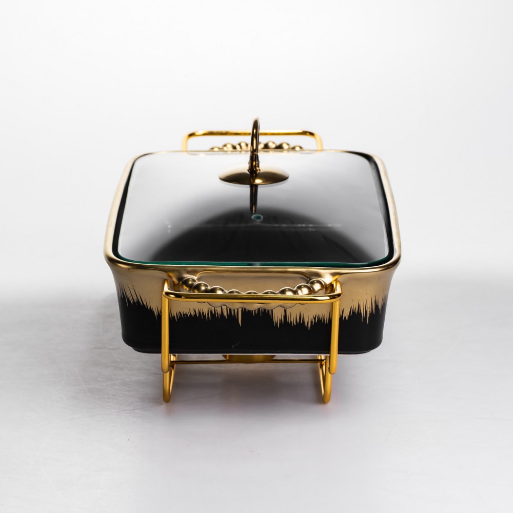 Мармит настольный прямоугольный с подогревом фарфоровый 35.5х19х15.5 см ML1106-13