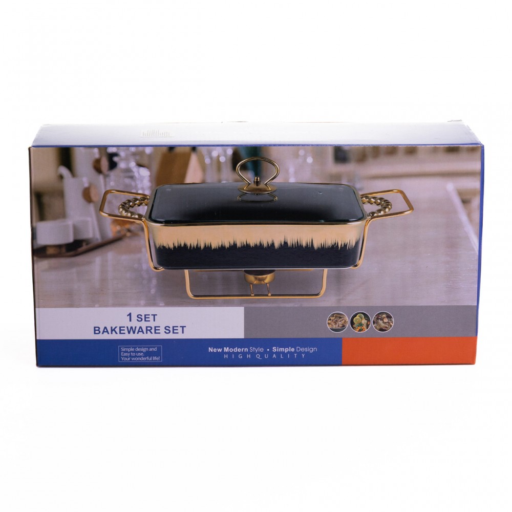 Мармит настольный прямоугольный с подогревом фарфоровый 35.5х19х15.5 см ML1106-13