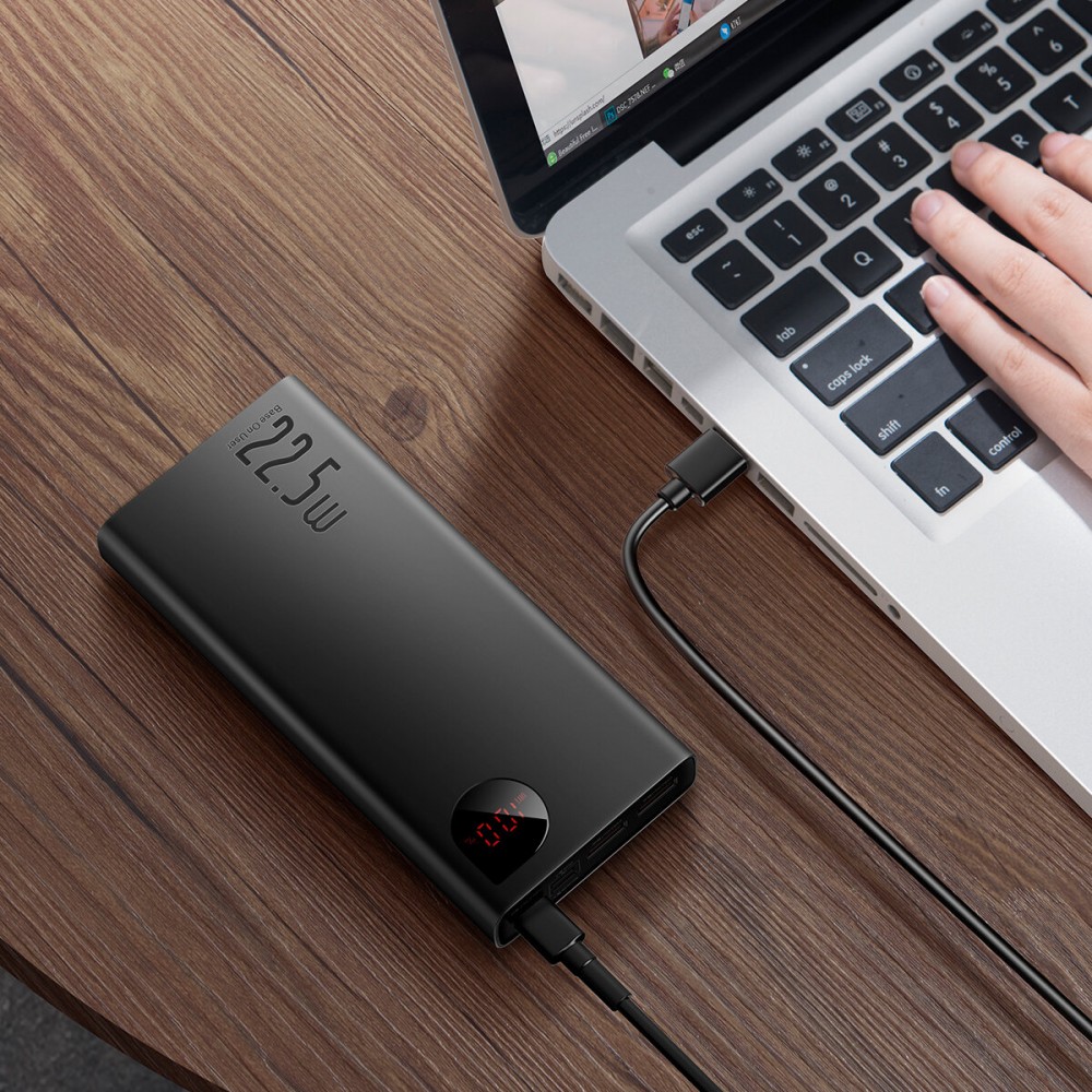 Зовнішній акумулятор (Power Bank) Baseus Adaman Metal 20000mAh 22.5W із швидкою зарядкою, чорний