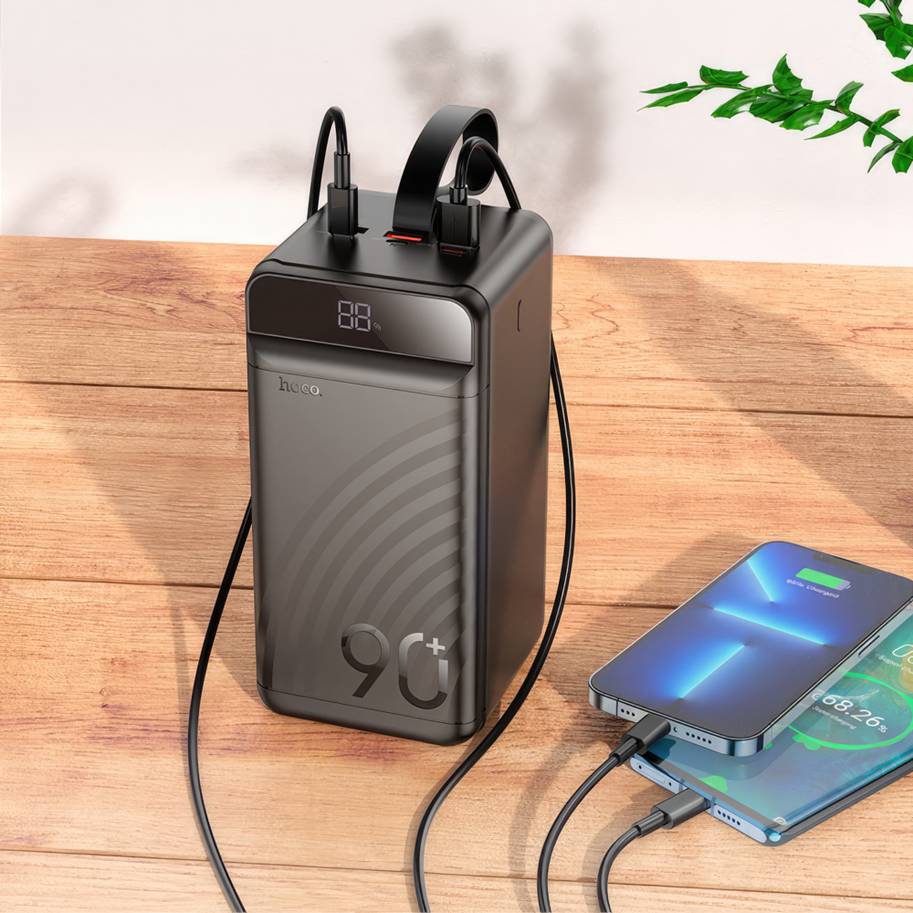 Зовнішній акумулятор (Power Bank) Hoco J123D Element 90000 mAh із швидкою зарядкою 22.5W+PD20W, чорний