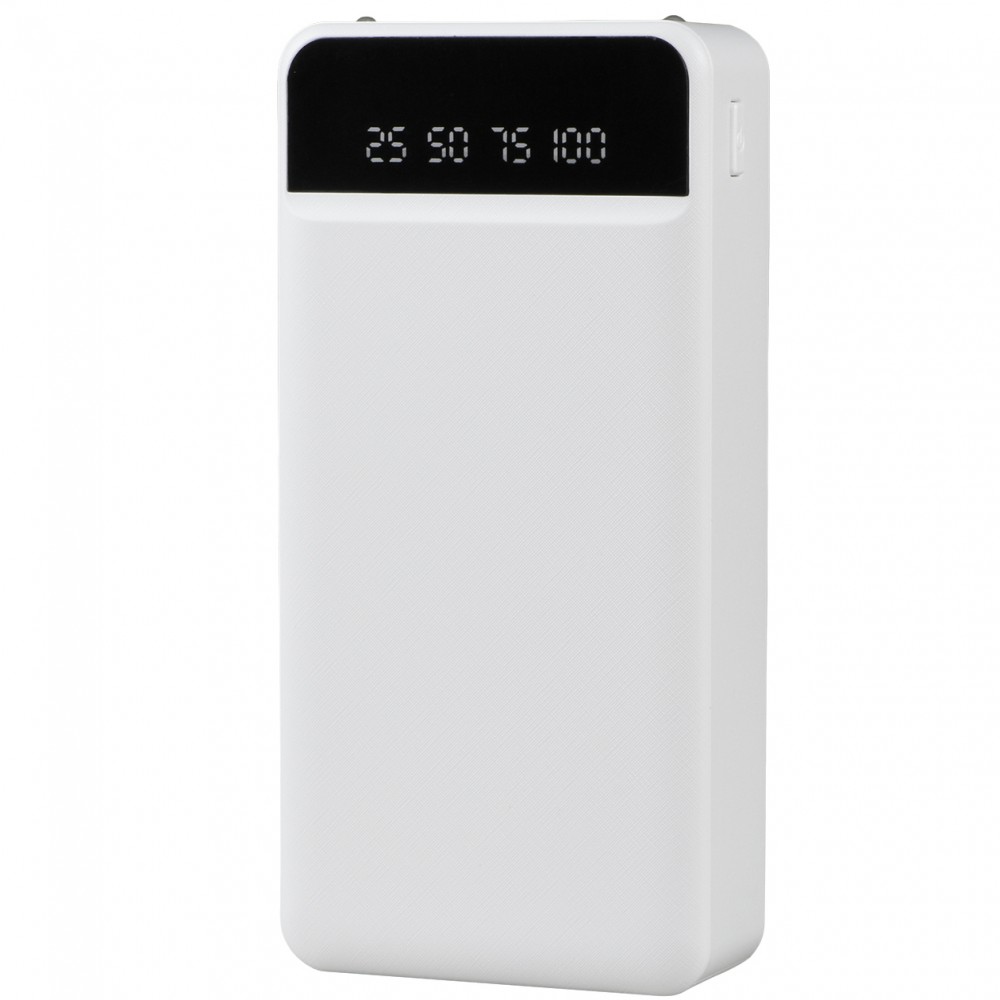 Зовнішній акумулятор (Power Bank) XO PR163 20000 mAh з підсвічуванням, білий